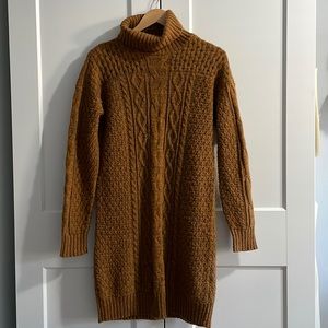 American Eagle Cable Knit Sweater Dress, Tan/Camel - Medium